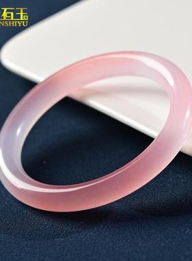 手镯镯子天然玛瑙樱花女冰马达加斯加透冰种水晶飘花玉髓玉玉石高