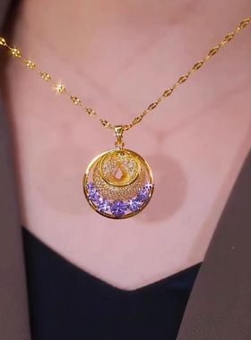 【下单立减50元】新款高级感金丝网圈圈吊坠项链百搭气质锁骨链ML