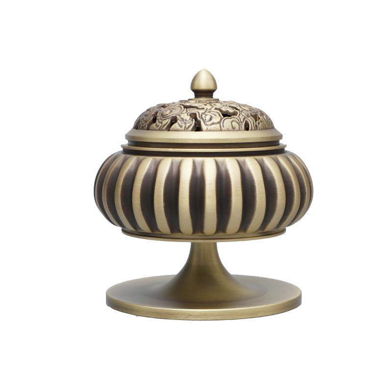 黄铜香炉高脚南瓜炉家用香道香炉用品檀香盘香用具书桌摆件,淘宝优惠券,粉丝福利购,淘宝优惠卷