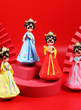 极速网红大唐音乐不倒翁小姐姐古风摆件西安文创纪念品人偶娃娃礼