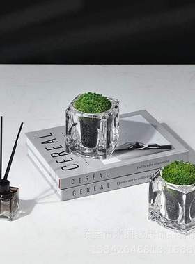 现代简约创意玻璃器摆件家居装饰品客厅酒柜电视桌玻璃盆景花摆设