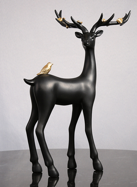 轻奢北欧招财鹿麋鹿摆件客厅玄关电视柜酒柜家居装饰摆设乔迁礼物