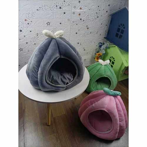 新款直销猫窝狗窝宠物窝南瓜窝半封闭猫窝保暖帐篷窝窝垫睡袋窝深 - 图3