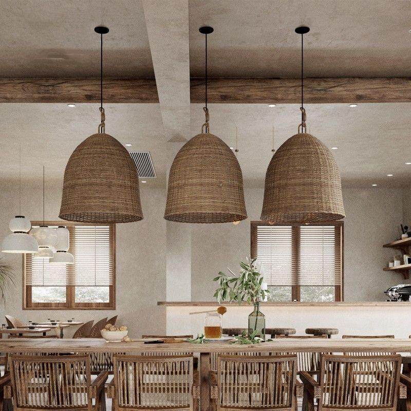 侘寂风藤编餐厅茶室吊灯复古日式家装书房客厅禅意民宿吧台床头灯,淘宝优惠券,粉丝福利购,淘宝优惠卷