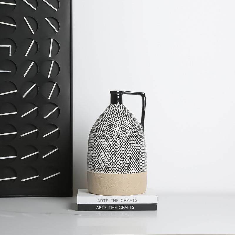 新中式复古斑点釉陶瓷干花瓶样板间会所客厅玄关插花创意装饰摆件,淘宝优惠券,粉丝福利购,淘宝优惠卷