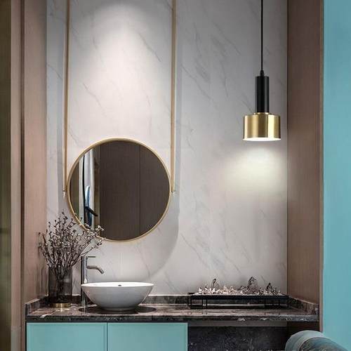 北欧现代简约金色单头吊灯客厅床头灯卧室玄关餐厅个性创意吧台灯 - 图0