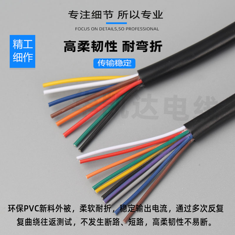 UL2464#24/22AWG多芯护套电子线2芯3芯4芯10芯电源线信号控制软线 - 图3