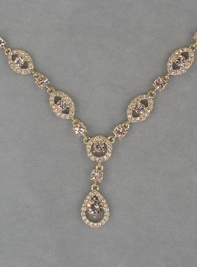 G 铜镀金 水晶爱宝石 短款 项链