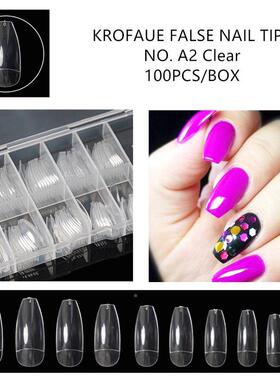 好货1 Box 100pcs Fake Nail Transarent False Fprench NaiCBWil