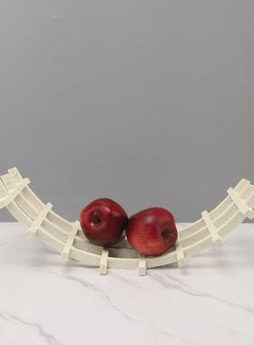 北欧创意弯形网格果盘拱门摆件客厅卧室餐厅玄关酒店软装家居饰品