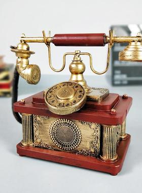 欧式复古怀旧老式铁艺听筒加油机电话机模型摄影道具装饰创意摆件