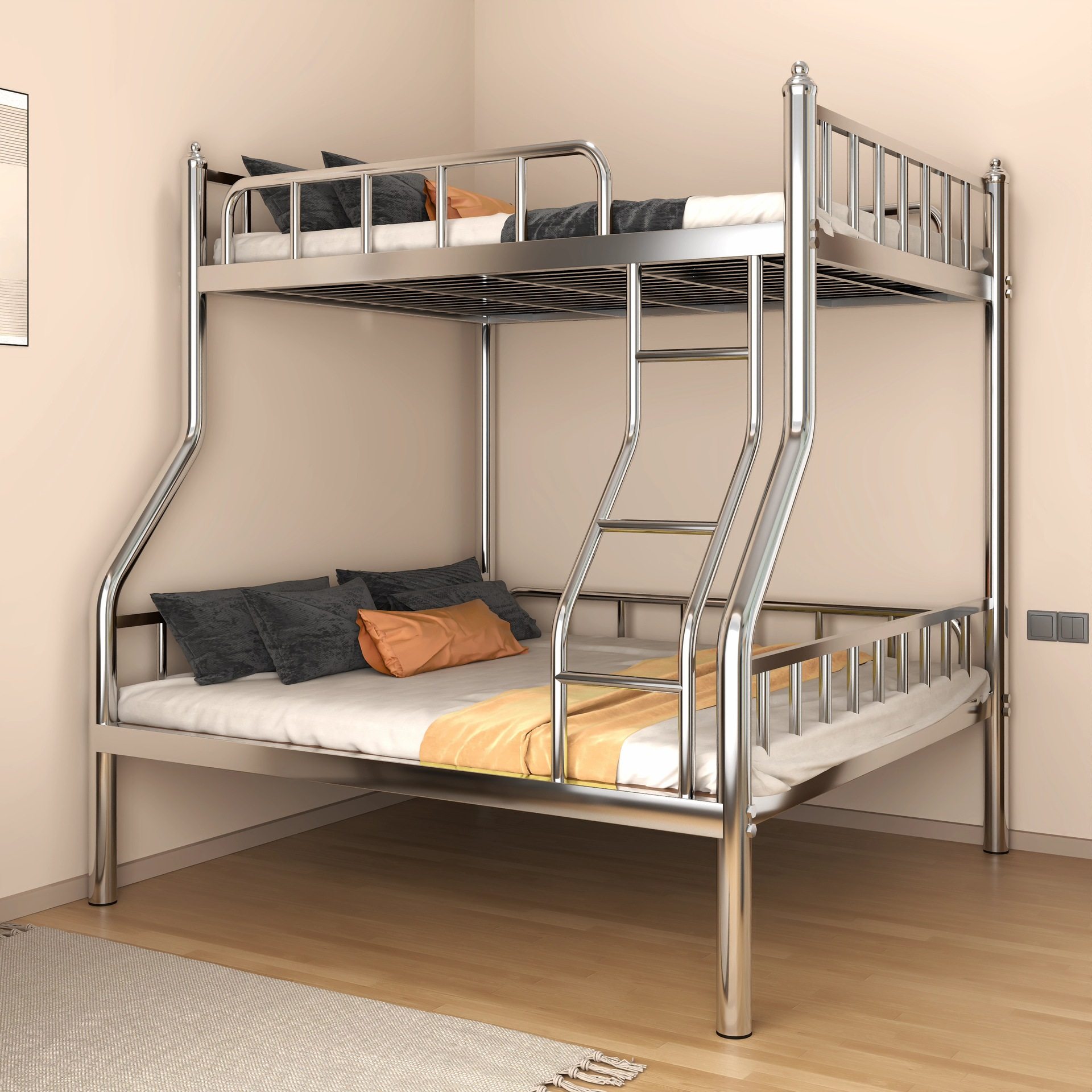 304不锈钢床加厚铁艺床架儿童学生宿舍高低子母床上下铺双层,淘宝优惠券,粉丝福利购,淘宝优惠卷