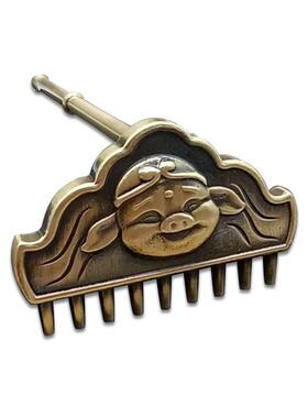 国潮文创西游记神话猪八戒九尺钉耙黄铜摆件模型办公室桌面装饰