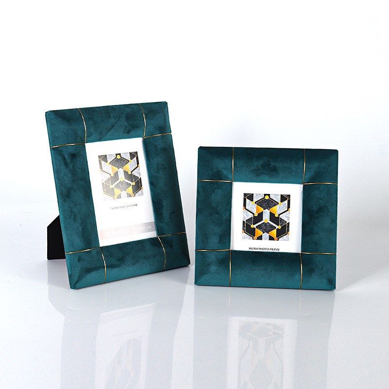 轻奢天鹅绒布相框摆台6寸4寸现代立体正方形金属桌面装饰高档摆设,淘宝优惠券,粉丝福利购,淘宝优惠卷