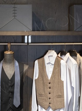 慕空间样板房道h具衬衣男士带包西装衣柜收纳盒软装饰品衣帽间摆