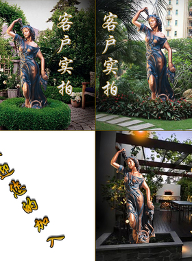 欧式大型落地人物天使雕像摆件户外酒店门厅M软装迎宾模型景观摆