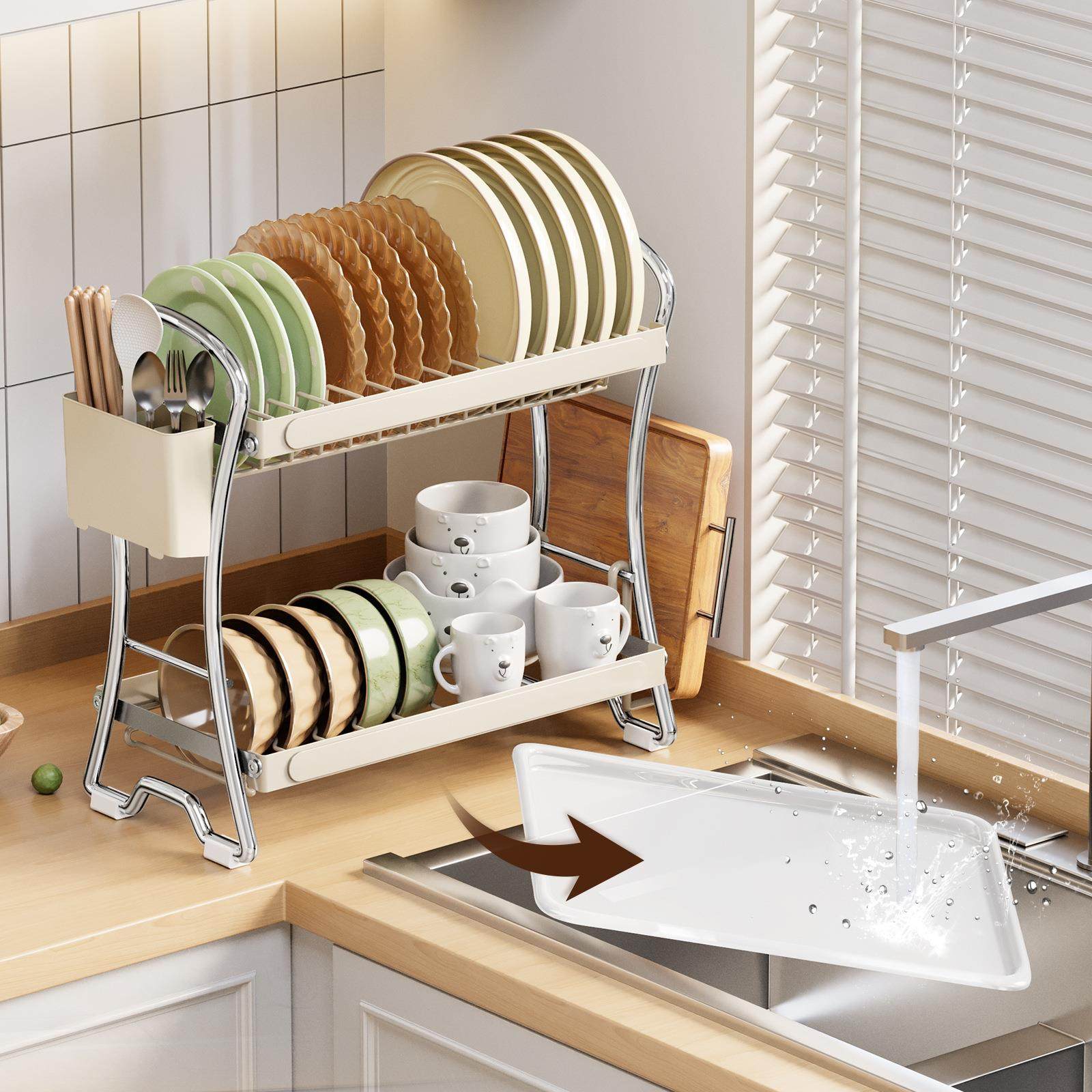 厨房置物架架多2024826功能碗盘碗碟碗收纳筷收纳盒碗柜家用放碗,淘宝优惠券,粉丝福利购,淘宝优惠卷