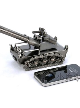 手工艺品铁艺坦i克模型装甲车家居摆件创意金属装饰品双筒大炮包