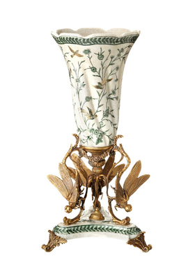 欧式家居饰品陶瓷镶铜客厅果盘纸巾盒装饰摆件餐U桌花瓶床头相框