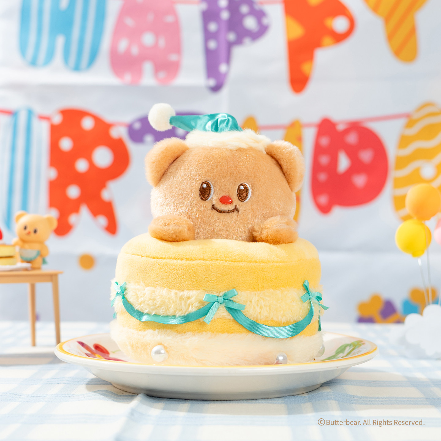 黄油小熊Butterbear毛绒玩偶生日快乐桌面摆件沙发置物生日礼物女,淘宝优惠券,粉丝福利购,淘宝优惠卷