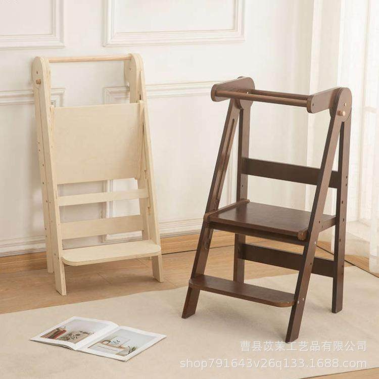 氏学习蒙塔儿洗漱台踏凳可折童宝宝脚踏木制学习凳洗手台带扶手实,淘宝优惠券,粉丝福利购,淘宝优惠卷