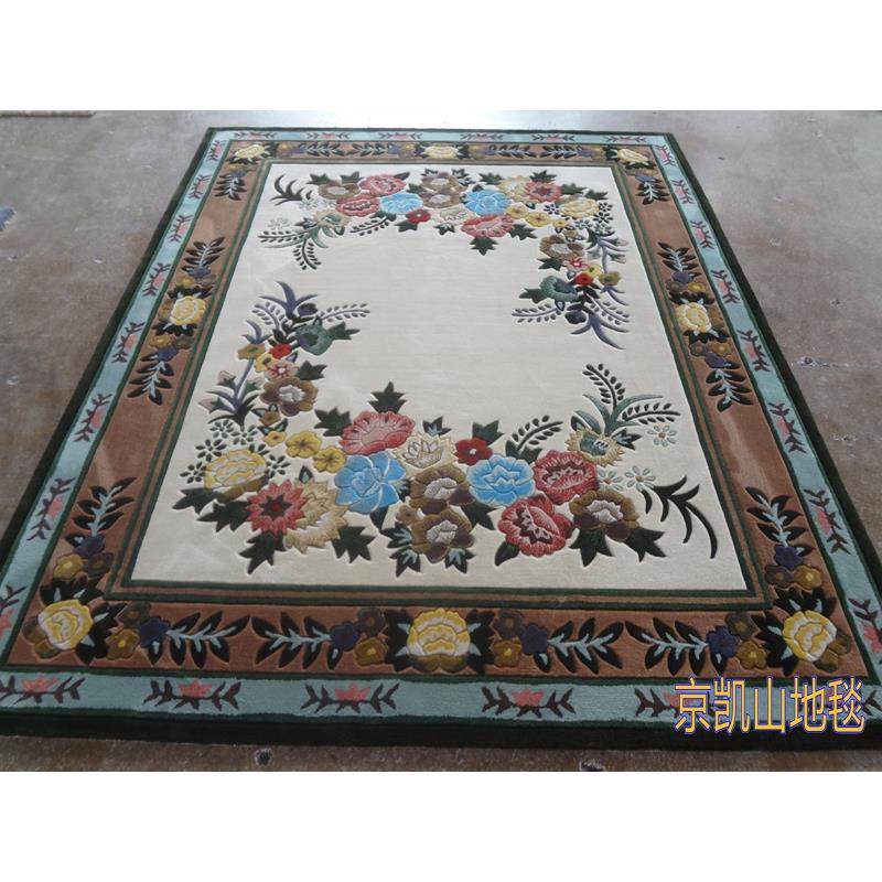 新兰进口羊毛绿色花西朵复古别床墅客茶几厅沙532发地毯卧室客房,淘宝优惠券,粉丝福利购,淘宝优惠卷