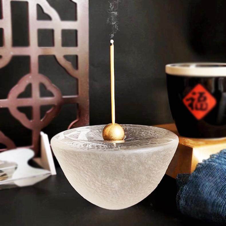 日本手作玻璃香炉香立琉璃香插香台线香花器摆件礼品,淘宝优惠券,粉丝福利购,淘宝优惠卷