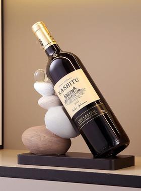 现代简约风时来运转红酒架子摆件客厅电视柜酒柜轻奢高级感装饰品