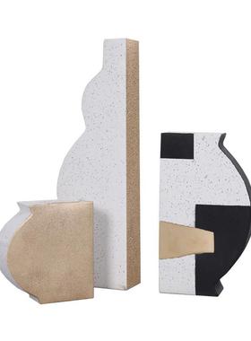 轻奢极简几何花器样板间客厅卧室电视旁边桌面极简花器装饰摆件