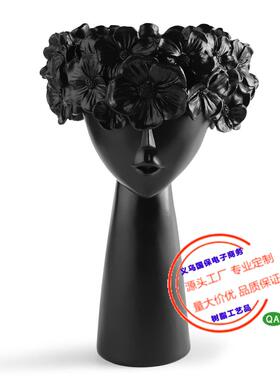 货源树脂工艺品北欧高款梦露花盆室内摆件创意设计多色可选