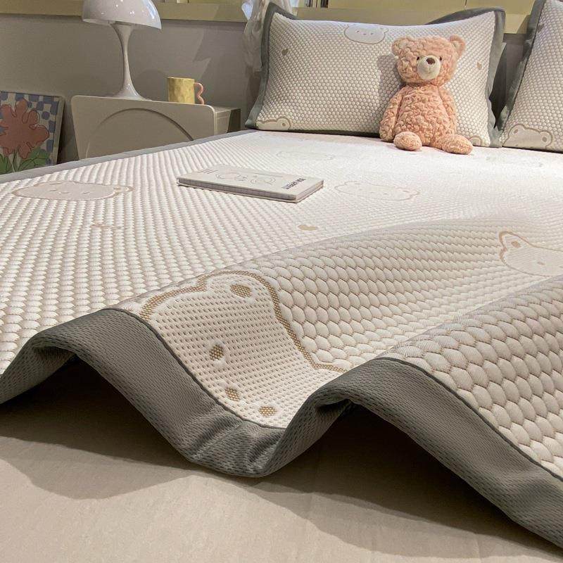 新款PE凉感凉豆豆凉席三件套折叠席子可机洗夏季款空调软席,淘宝优惠券,粉丝福利购,淘宝优惠卷