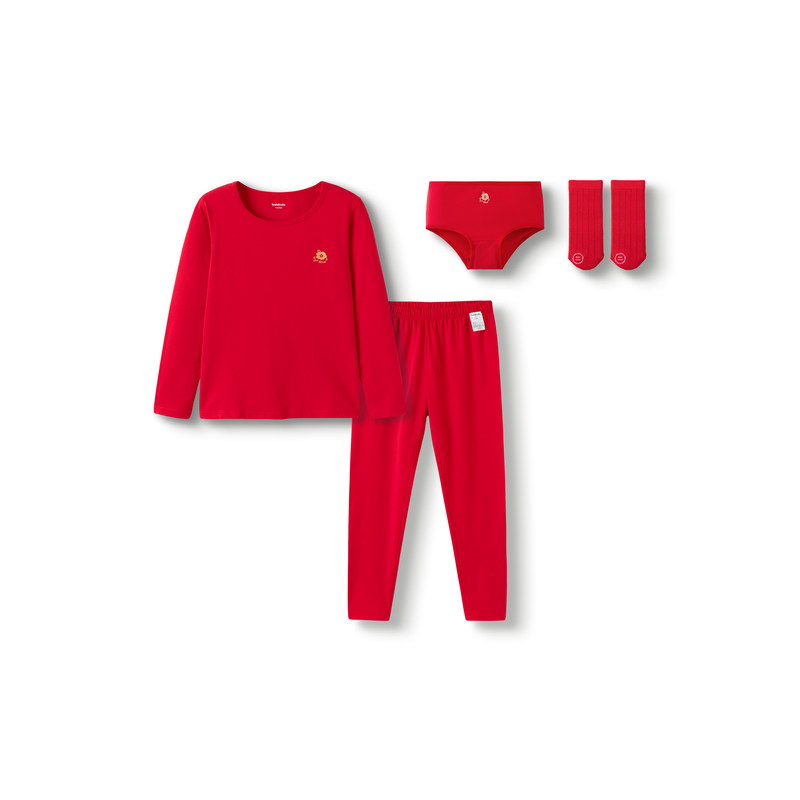 巴拉巴拉女童内衣礼盒内裤袜子儿童新年红色秋衣秋裤2025春季新款,淘宝优惠券,粉丝福利购,淘宝优惠卷