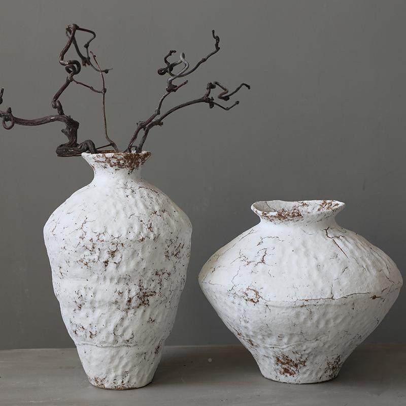 白霜景德镇件陶瓷花瓶复古怀酒店宿民诧寂旧风插花禅GCN意摆粗陶,淘宝优惠券,粉丝福利购,淘宝优惠卷