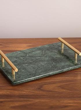 天然石材纳托盘摆饰件大理收高档样板石房软装品客厅化X5173妆品