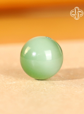 建廷收藏俄料碧玉散珠猫眼 灵动 圆珠手串配饰配珠 冰底碧玉单珠