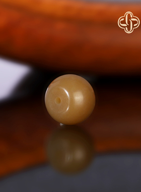 建廷新疆且末糖和田玉散珠 12x10mm 哑光隔珠麦芽糖羊脂玉配珠