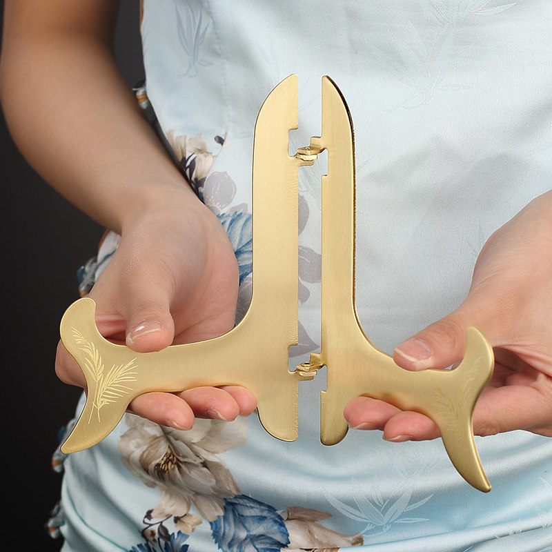 纯黄铜普洱茶架子茶饼架托架瓷盘摆件支架白茶叶V摆放展示架茶道,淘宝优惠券,粉丝福利购,淘宝优惠卷