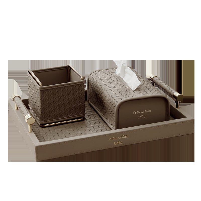 轻奢编织纸巾盒套装高档家用装饰纸抽盒客厅茶几餐桌X收纳卫生纸,淘宝优惠券,粉丝福利购,淘宝优惠卷