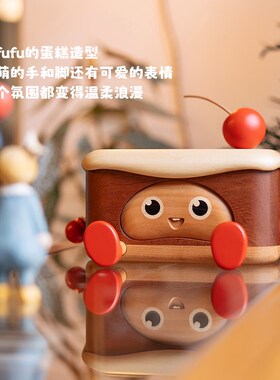 樱桃奶油蛋糕纸巾盒/创木工坊木质抽纸巾盒摆Q件儿童创意乔迁礼物