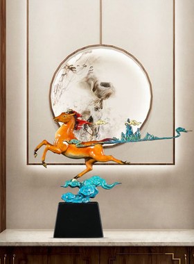 平步青云铜马摆件马到成功高端客厅玄关办公O室装饰工艺品开业礼