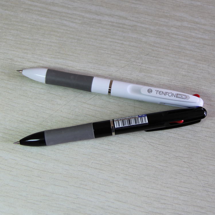 天丰黑白杆B-516D三色圆珠笔 0.7多色圆珠笔 厂家直销 48支/盒 - 图1