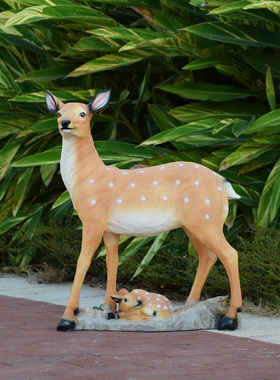 户外大型园林景观玻璃钢雕塑花园仿真动物梅花鹿庭院摆件公园装饰
