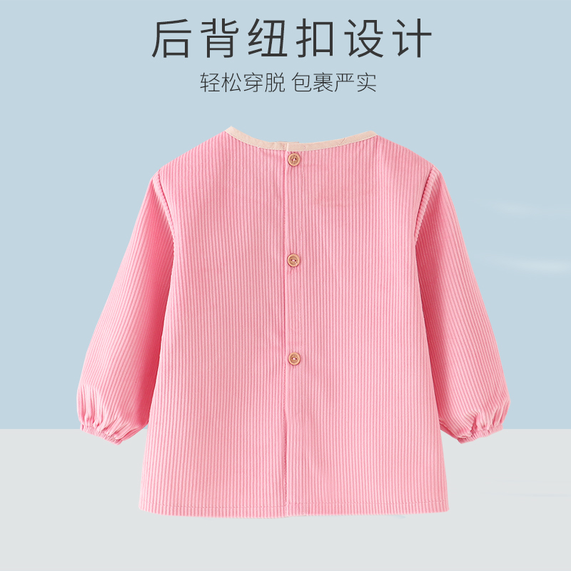 Crystal strip baby smock, children's bib, waterproof, anti-dirty, reverse clothing, girl's bib, autumn and winter outer wear