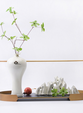 极速新中式茶具托盘茶壶酒店摆件样板间客厅茶室轻奢售楼处现代装