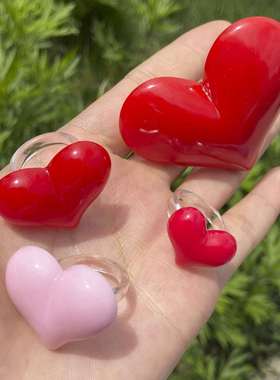 New personality love ring ins tendy fashion solid color love