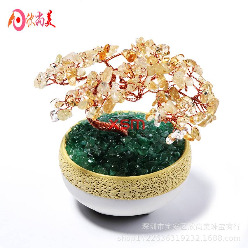 Hand-woven citrine gravel fortune tee lucky tee ornaments ho - 图3