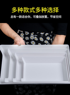 密胺熟食盘卤味凉菜盘塑料展示盘商用长方形白色托盘鸭脖配菜盘
