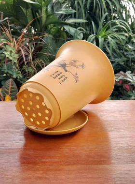 树脂兰花盆仿紫砂桌面兰花专用塑料古典透气美观耐用大众兰科花盆
