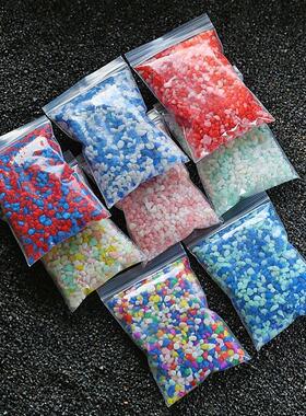 花盆栽五彩色石子天然雨花石鹅卵石鱼缸装饰白色小石头多肉铺面石