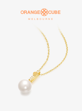 Orange Cube项链女款小灯泡项链合成珍珠毛衣链轻奢饰品锁骨颈链